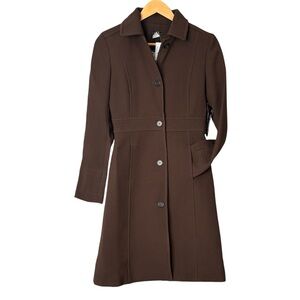 NWT J. Crew Lady Day Wool Coat - Chocolate Brown - Size 0,Quiet Luxury Essential